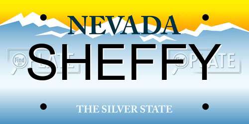 SHEFFY Nevada License Plate