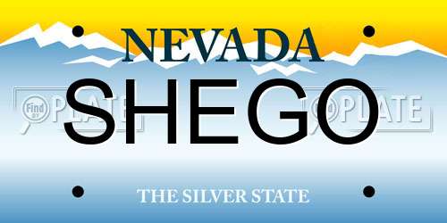 SHEGO Nevada License Plate