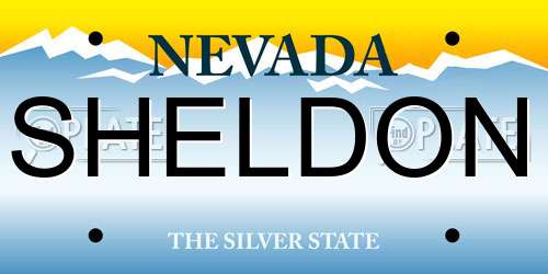 SHELDON Nevada License Plate