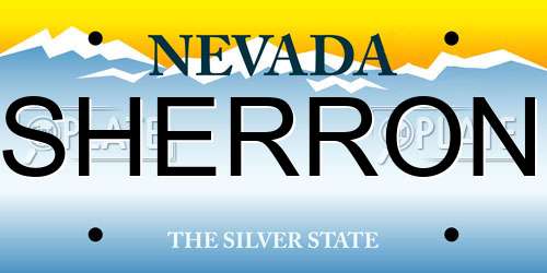 SHERRON Nevada License Plate
