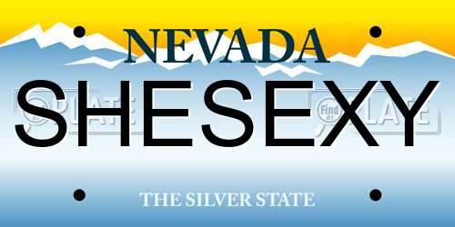 SHESEXY Nevada License Plate