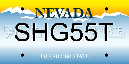 SHG55T Nevada License Plate