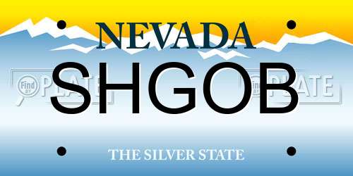 SHGOB Nevada License Plate