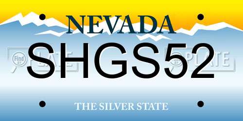 SHGS52 Nevada License Plate