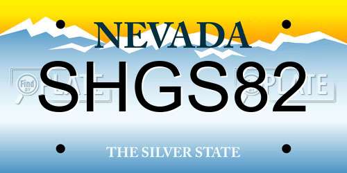 SHGS82 Nevada License Plate