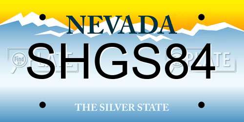 SHGS84 Nevada License Plate