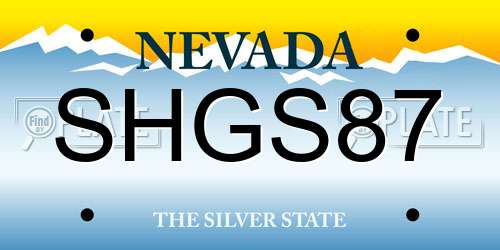 SHGS87 Nevada License Plate