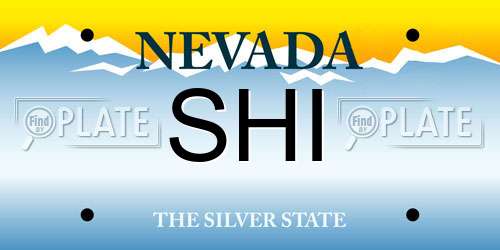SHI Nevada License Plate