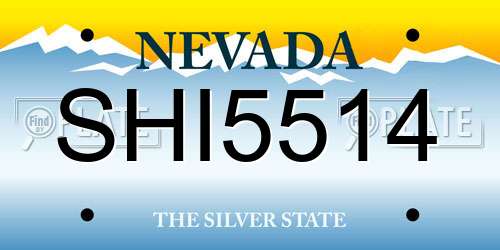 SHI5514 Nevada License Plate
