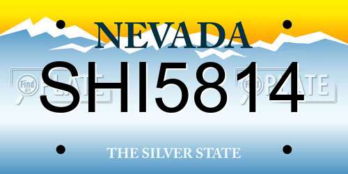 SHI5814 Nevada License Plate