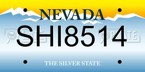 SHI8514 Nevada License Plate