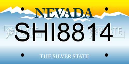 SHI8814 Nevada License Plate