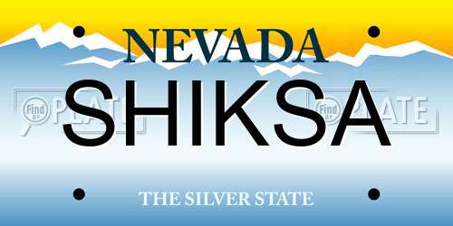 SHIKSA Nevada License Plate