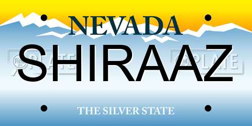 SHIRAAZ Nevada License Plate