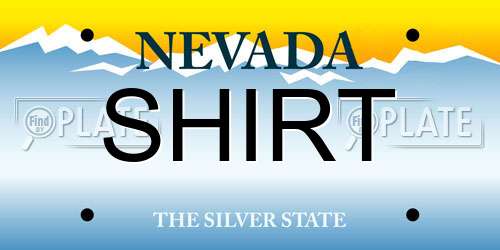 SHIRT Nevada License Plate