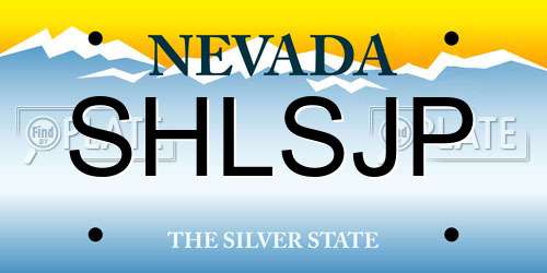 SHLSJP Nevada License Plate