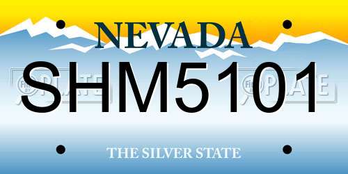 SHM5101 Nevada License Plate