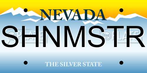SHNMSTR Nevada License Plate