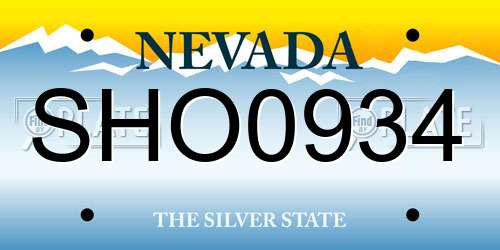SHO0934 Nevada License Plate