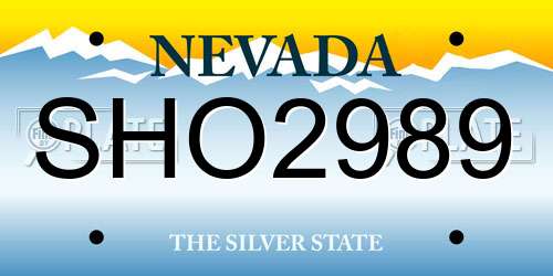 SHO2989 Nevada License Plate