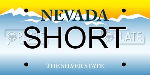 SHORT Nevada License Plate