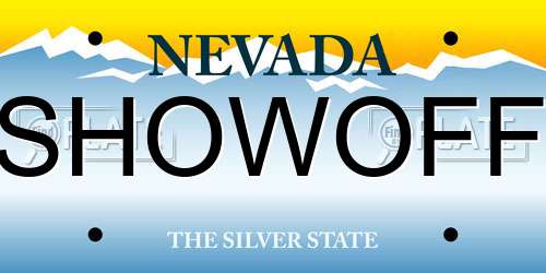 SHOWOFF Nevada License Plate