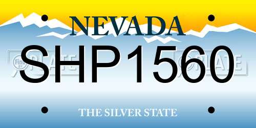 SHP1560 Nevada License Plate