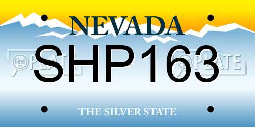 SHP163 Nevada License Plate
