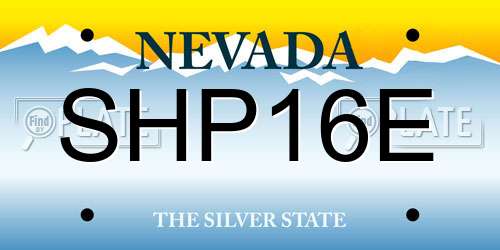 SHP16E Nevada License Plate