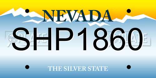 SHP1860 Nevada License Plate