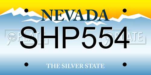 SHP554 Nevada License Plate