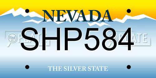 SHP584 Nevada License Plate