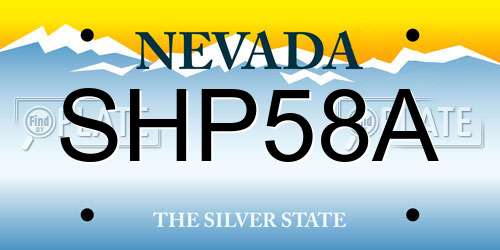 SHP58A Nevada License Plate