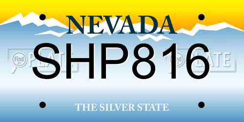 SHP816 Nevada License Plate