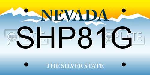 SHP81G Nevada License Plate