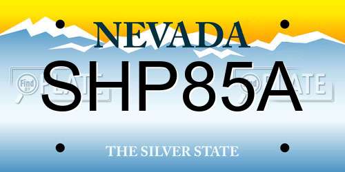 SHP85A Nevada License Plate