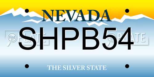 SHPB54 Nevada License Plate