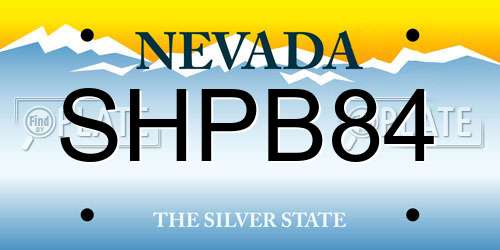 SHPB84 Nevada License Plate