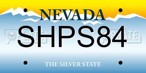 SHPS84 Nevada License Plate