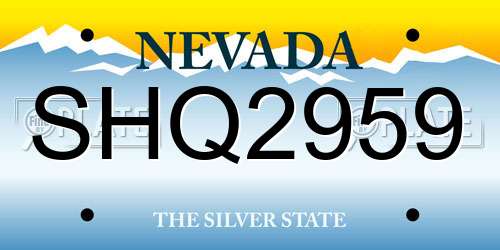 SHQ2959 Nevada License Plate