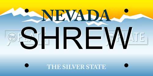 SHREW Nevada License Plate