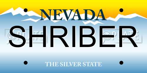 SHRIBER Nevada License Plate