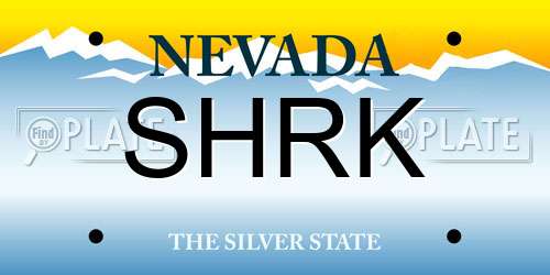 SHRK Nevada License Plate