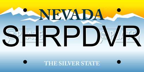 SHRPDVR Nevada License Plate