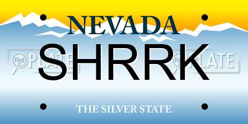SHRRK Nevada License Plate