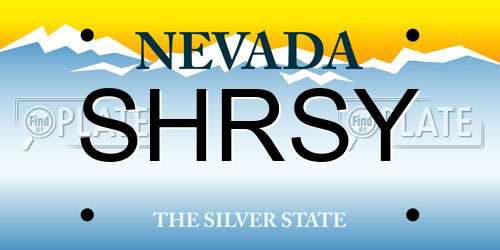 SHRSY Nevada License Plate