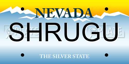 SHRUGU Nevada License Plate