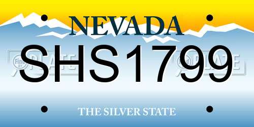 SHS1799 Nevada License Plate