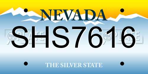 SHS7616 Nevada License Plate