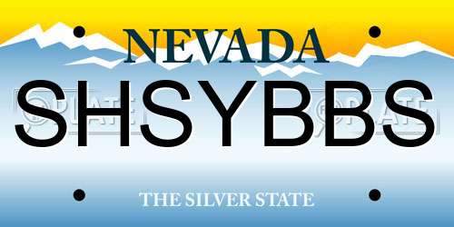 SHSYBBS Nevada License Plate